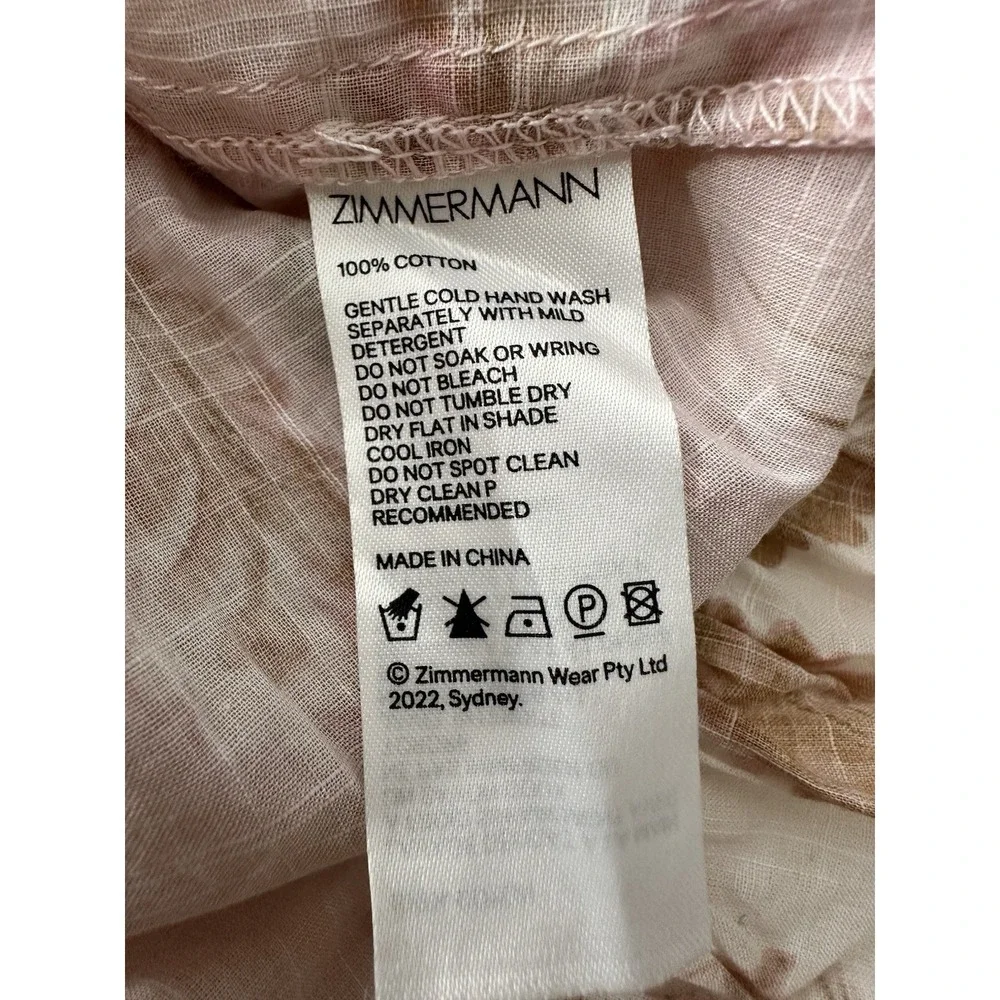 ZIMMERMANN Kids Girls Dress Size 4 Floral Sleeveless Ruffle Luxury Coquette